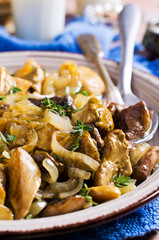 Cooked wild mushrooms