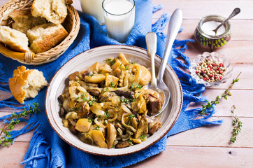 Cooked wild mushrooms