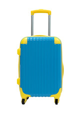 Blue travel suitcase isolate on white background