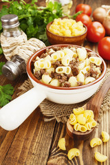 Pasta with minced meat