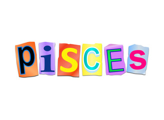 Pisces word concept.