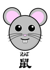 Chinese new year zodiac illustration for 2020, the rat.