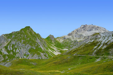 Weissfluh mountain above the alpine city of Davos - Switzerland, canton Graubunden