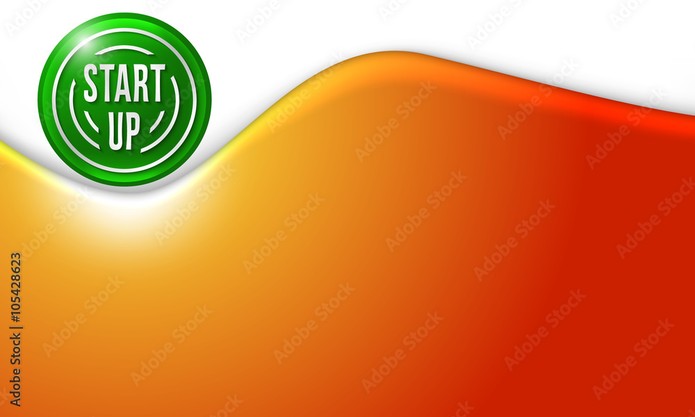 Aufkleber vector abstract background with start up icon