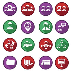 Human resources and management icons set