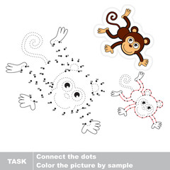 Monkey . Vector numbers game.