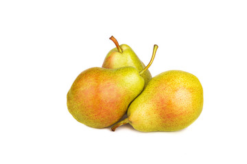 Ripe pears isolated on white background