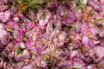 Texture of dried rose buds