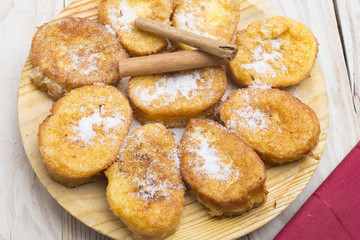 French toasts. Traditional Spanish torrijas