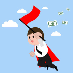 Super businessman leadership in business line,Business concept c