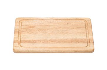 Wooden cutting board isolated on white