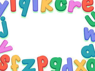Illustration of Alphabet Lower Case Set Border
