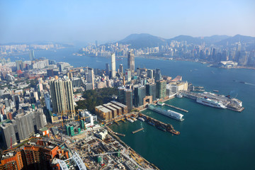 Fototapeta na wymiar Hong Kong aerial view