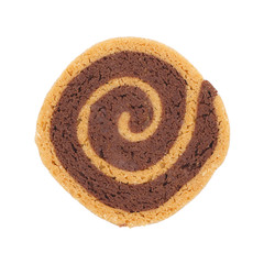 Fototapeta premium Circle chocolate cookie isolated on white