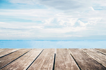 Wooden pier with sea view from the island