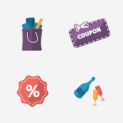 Gift modern colorful shop icons on white 