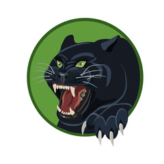 angry black panther/ Icon angry black panther prepared to attack their prey in the hunt for the icon and website