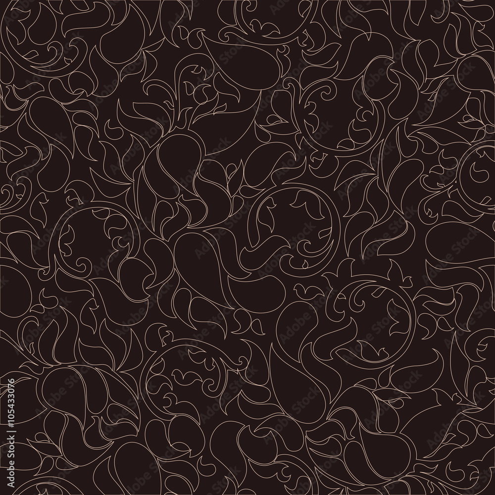 Canvas Prints chinese brown contour seamless texture