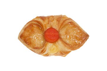 Papaya danish isolated on white