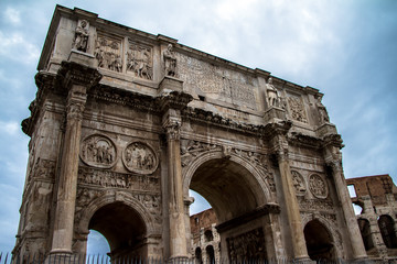 Fototapeta na wymiar Constantine Arch, Rome, Italy 