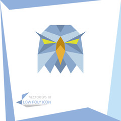 low poly animal icon. vector eagle