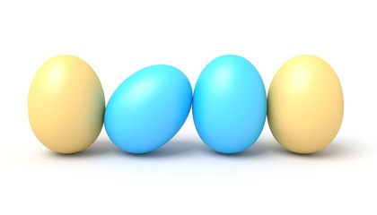 Easter eggs on a white background