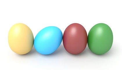 Easter eggs on a white background