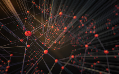 Abstract polygonal space low poly dark background