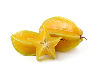 Naklejka na ściany i meble carambolas - starfruits isolated on white background