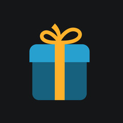 gift box icon with bow. 