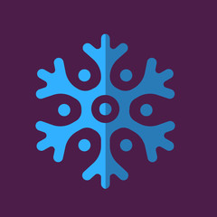 Colored abstract geometric snowflake 