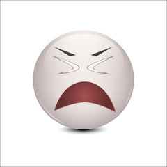 Emotion gray smile. Vector illustration