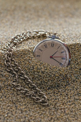 Old clock with roman numerals.