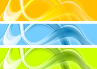 Obraz premium Abstract colorful wavy banners design