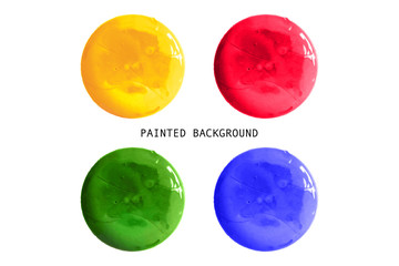 Vector set of colorful watercolor paint circles