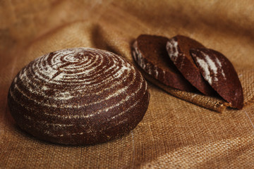Round black bread