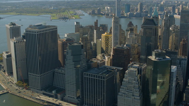 Aerial shot of lower Manhattan, New York City