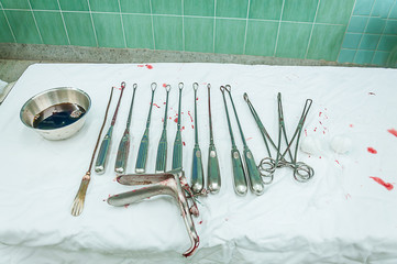 gynecological equipment use for treatment gynecological disease in operating room
