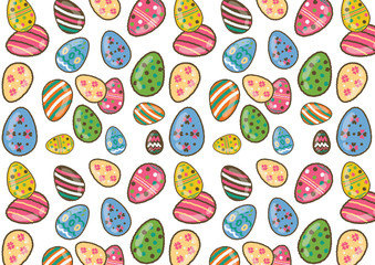 Happy easter pattern : freehand drawing