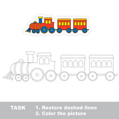 Train to be traced. Vector trace game.