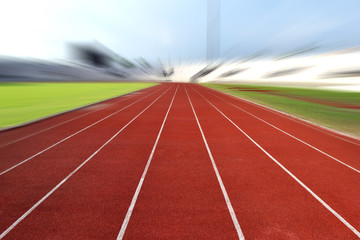 Running Track At A Sport Stadium radial blur up image