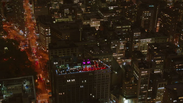 Aerial of rooftop party