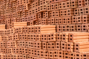 Stack of red bricks