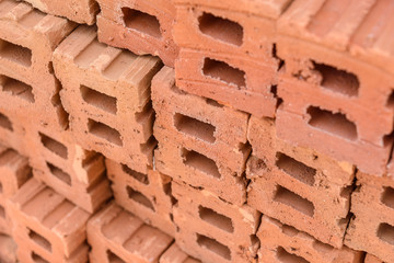 Stack of red bricks