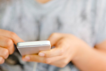Close up of young woman using a smartphone,Social Media Life
