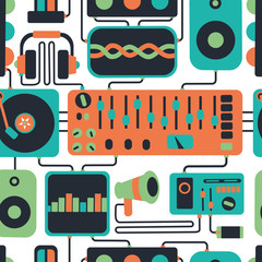 Electonic party seamless pattern.