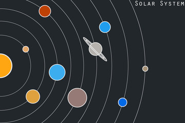 The planets of the solar system illustration in original style. Vector.