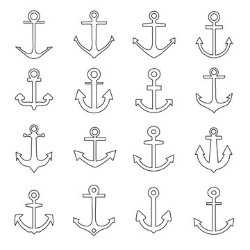 Set of anchors line style
