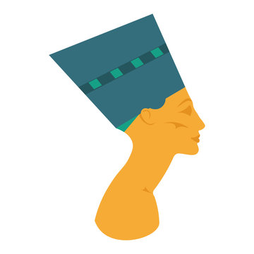 recommend clip art: The head of the Egyptian queen. Nefertiti vector illustration. Nefertiti white background. Egyptian queen Nefertiti vector. Nefertiti isolated vector.