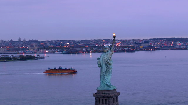 Aerial view of Statue of Liberty